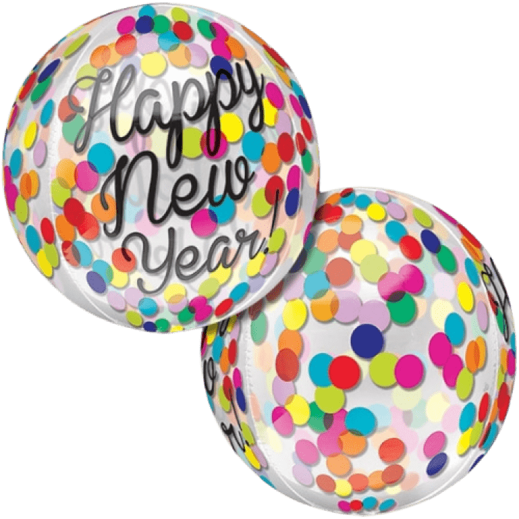 Confetti New Year Orbz - 16 inch