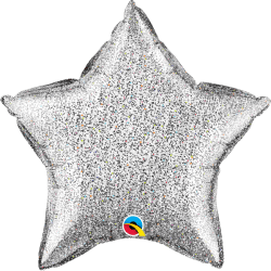 18 inch silver glitter star
