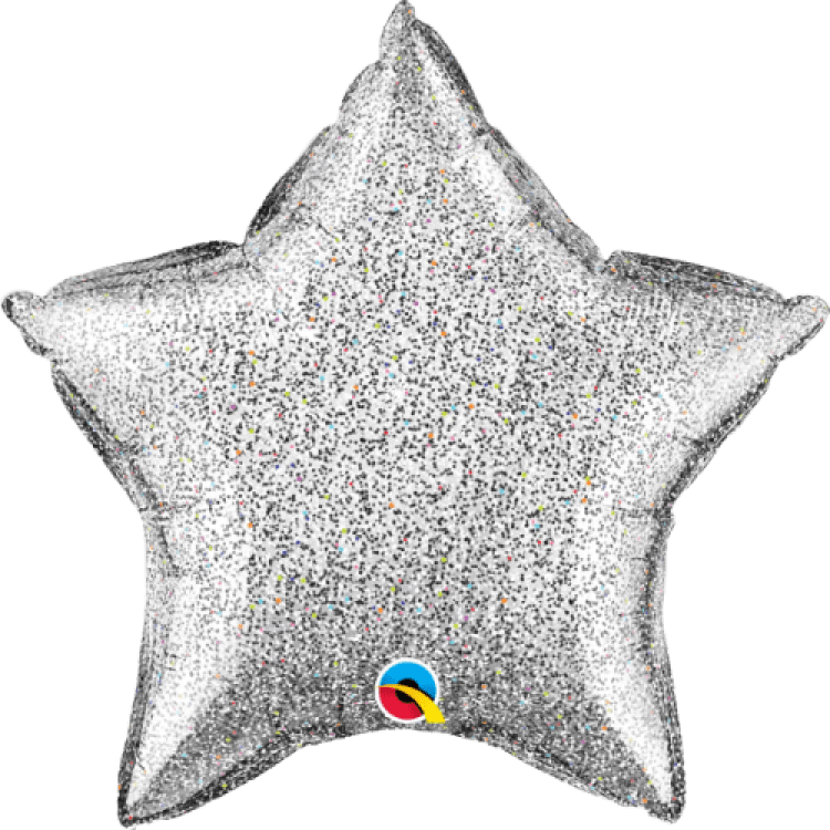 18 inch silver glitter star