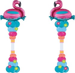 Tropical Flamingo Roman Columns