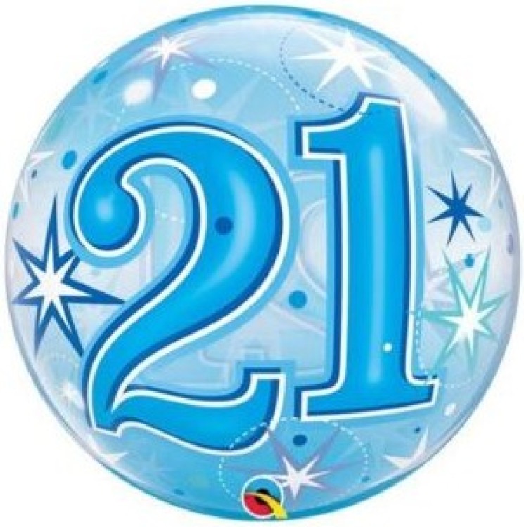 21 Starburst Sparkle Blue Bubble