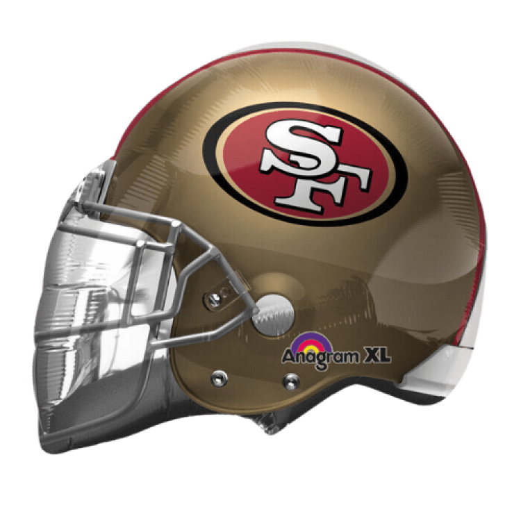 21 Football Helmet Foil Balloon Gold