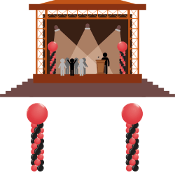 2 columns on stage