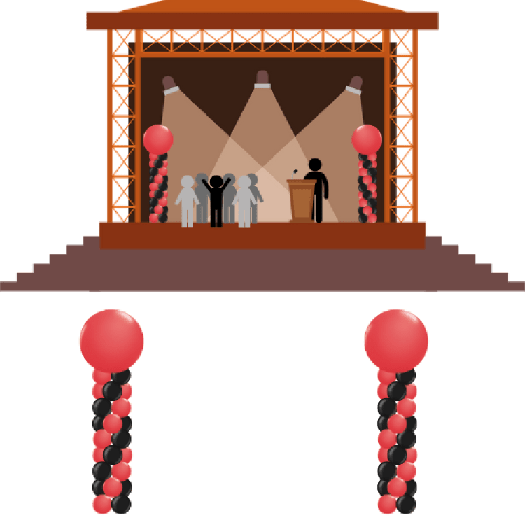 2 columns on stage