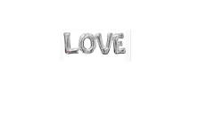 25 inch Jumbo Phrase Love Silver Balloon