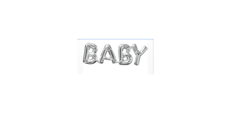 26x9 Baby Silver Balloon Package