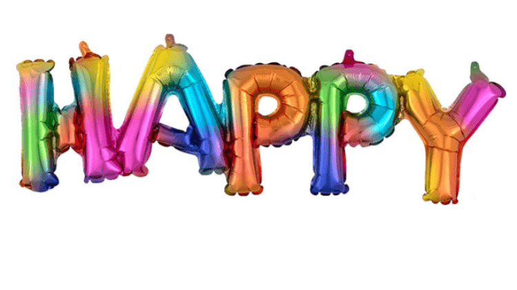 30 inch Air-fill Only Block Phrase Happy Rainbow Splash Ball 30 inch Air-fill Only Block Phrase Happy Rainbow Splash Ball