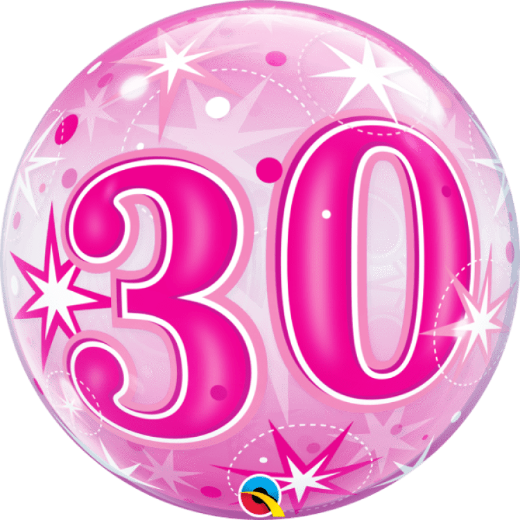 30 Starburst Sparkle Pink Bubble