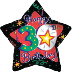 30th Birthday Star Shape