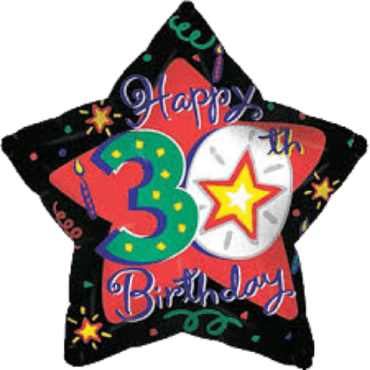 30th Birthday Star Shape