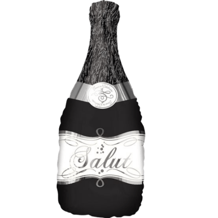 Bubbly Wine Bottle Black - 36 inch