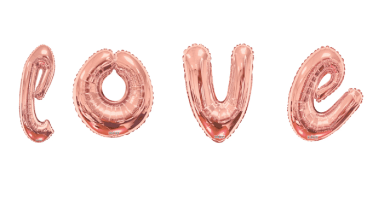 36 inch Rose Gold Love Script Assortment Balloon