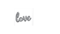 36 inch Silver Love Shape Balloon