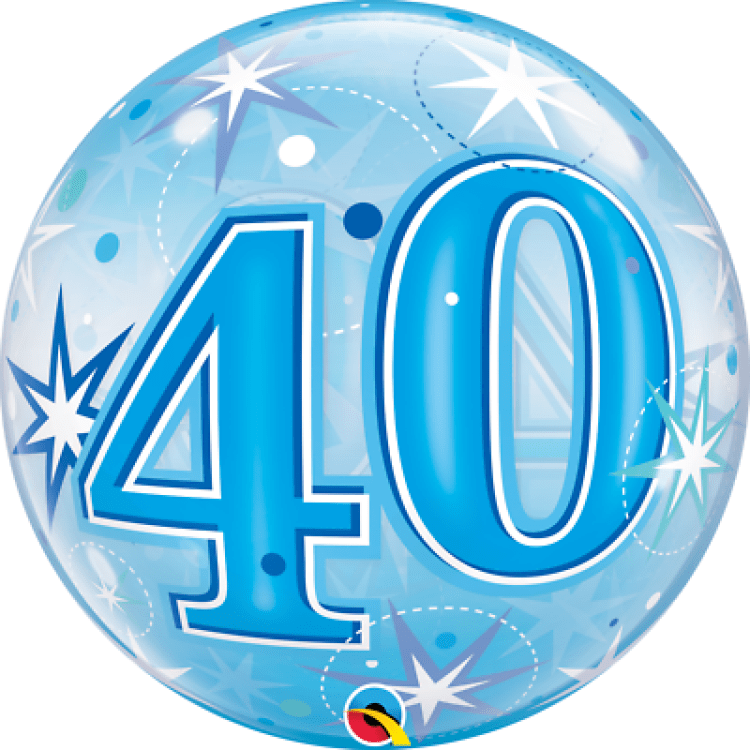 40 Starburst Sparkle Blue Bubble