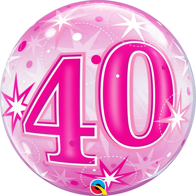 40 Starburst Sparkle Pink Bubble