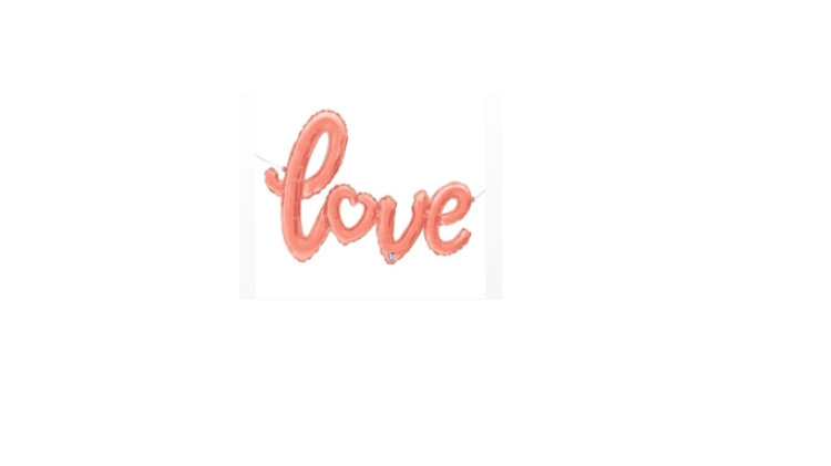 47 inch Rose Gold Love Script Shape Balloon