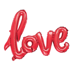 47 inch Love Script Red Foil Balloon