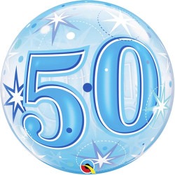 50 Starburst Sparkle Blue Bubble