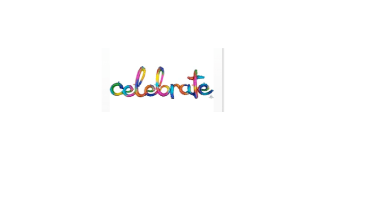 59 inch Celebrate Rainbow Splash Balloon