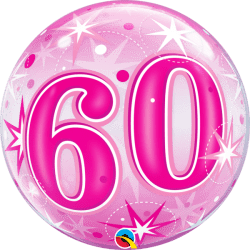 60 Starburst Sparkle Pink Bubble
