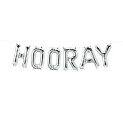 16 inch Air-fill HOORAY Silver Foil Balloon