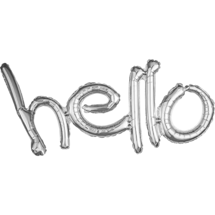 39 inch Air-fill Hello Silver Foil Balloon