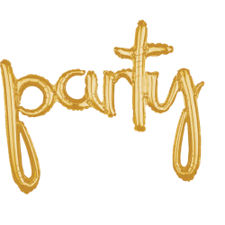 39 Air-fill Only Script Phrase Party Gold Foil Balloon