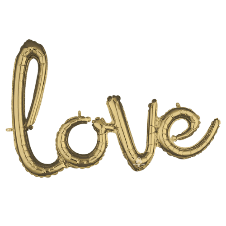 Air Fill Only Love White Gold Foil Balloon