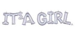 Block Phrase It's A Girl Holographic Balloon