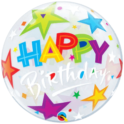 BUBBLES Birthday Brilliant Stars - 22 inch