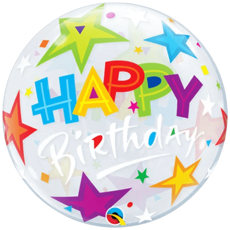 BUBBLES Birthday Brilliant Stars - 22 inch
