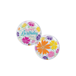 BUBBLES Happy Birthday Flowers & Filigree - 22 inch
