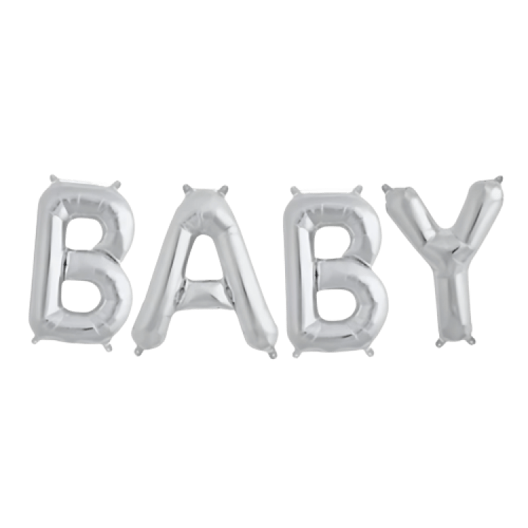 BABY Kit Northstar SILVER Packaged Foil Balloons - 16 inch