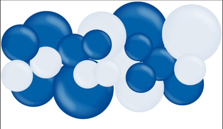 Blue & White Balloon Garland