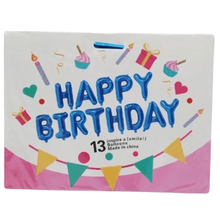 Blue Happy Birthday Letter Balloon Kit - 16 inch