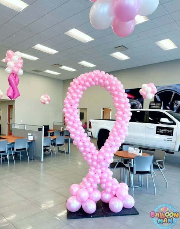Breast Cancer Ribbon Sculpture