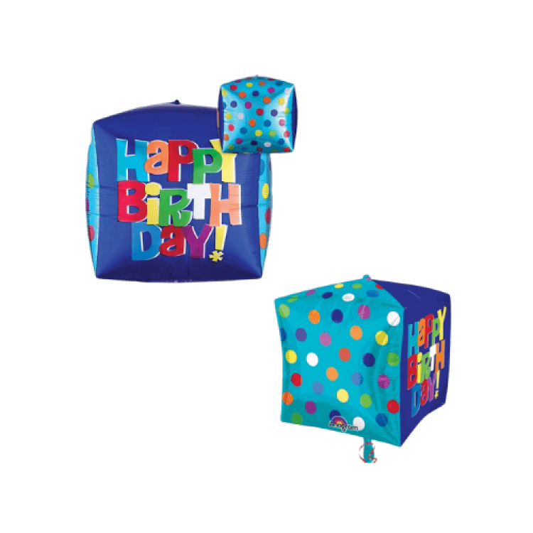 Bright Happy Birthday Cubez - 16 inch