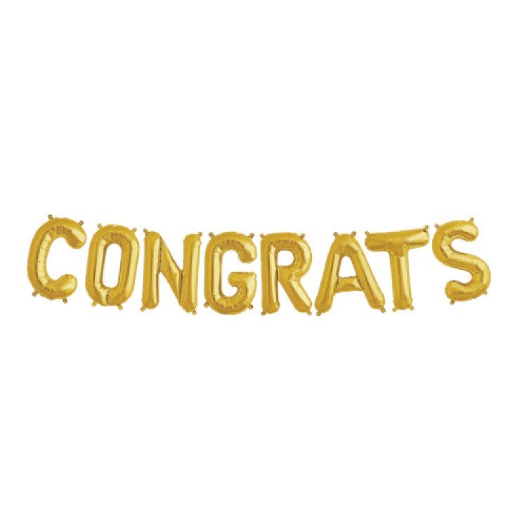 CONGRATS Kit Northstar GOLD Packaged Foil Balloons - 16 inch CONGRATS Kit Northstar GOLD Packaged Foil Balloons - 16 inch