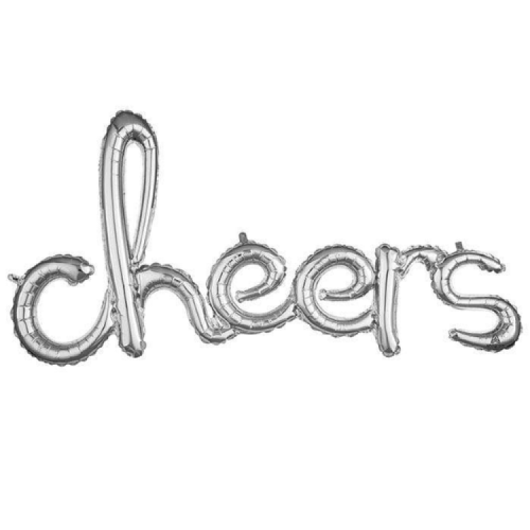 40 inch Cheers Silver Foil Balloon