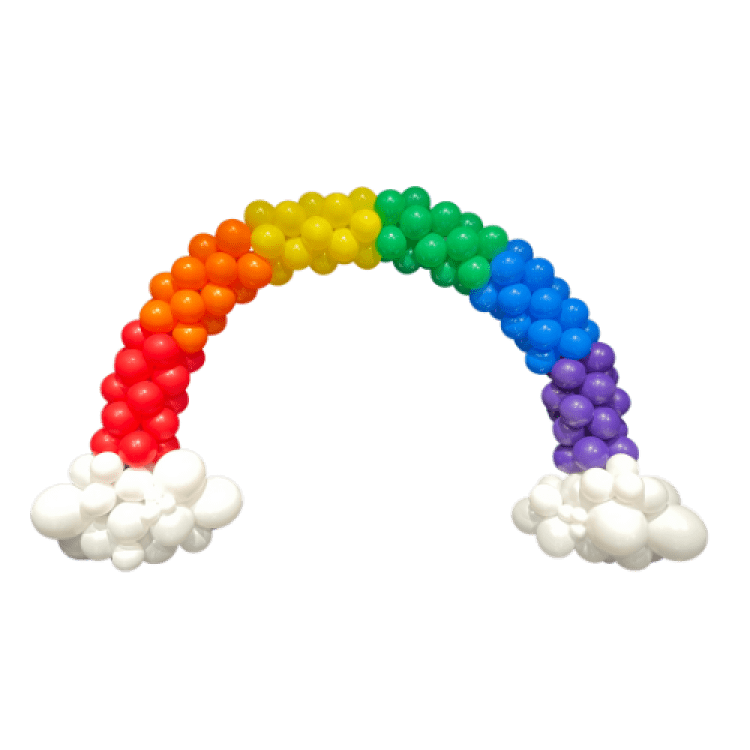 Cloudy Rainbow Balloon Arch