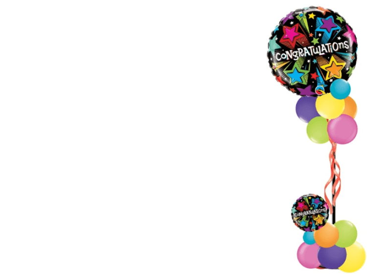 Colorful Congratulations Balloon Stand