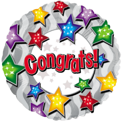 Congrats Stars On Stars Balloon