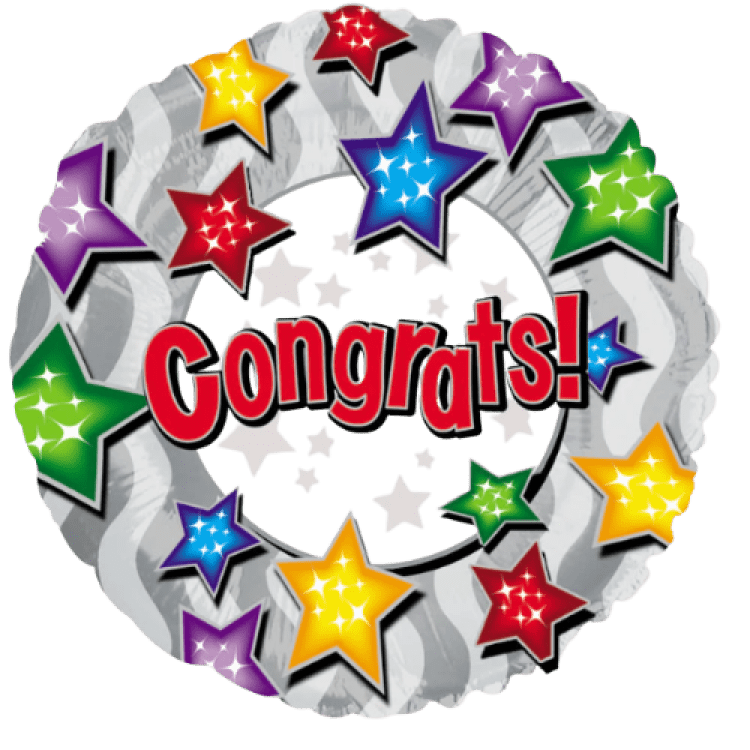Congrats Stars On Stars Balloon