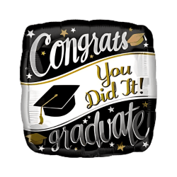 Congrats you did it graduate! Square black and white
