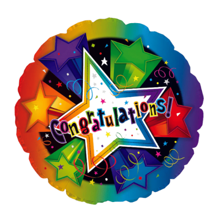 Congratulations 3-D Stars N Balloon
