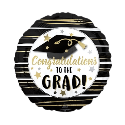 Congratulations to the grad! circle black and white