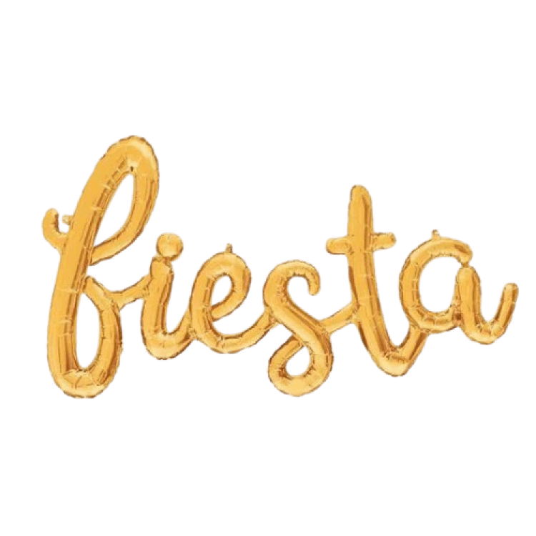 53 inch Fiesta Script Gold Foil Balloon