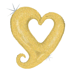 14-inch Gold Sparkle Heart Foil Balloon