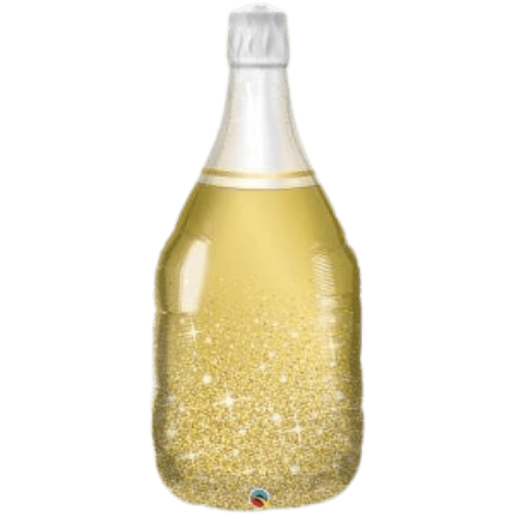 Golden Bubbly Wine Bottle - 39 inch