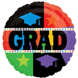 Graduation Hats and Stars Balloon